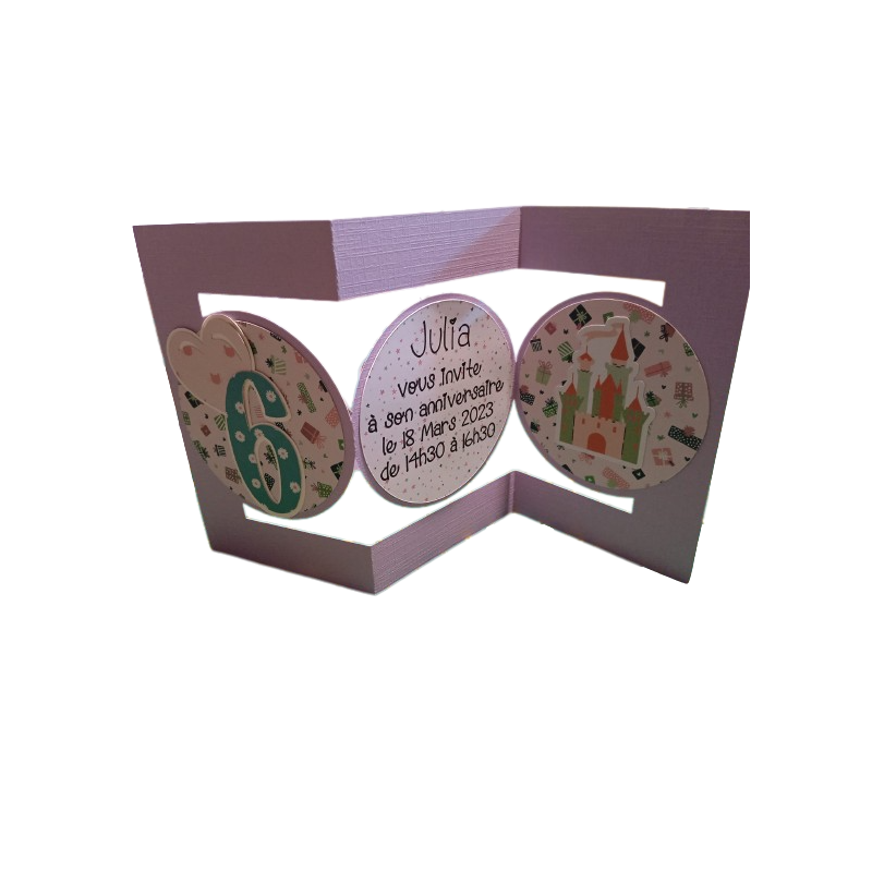 invitation Anniversaire + enveloppe